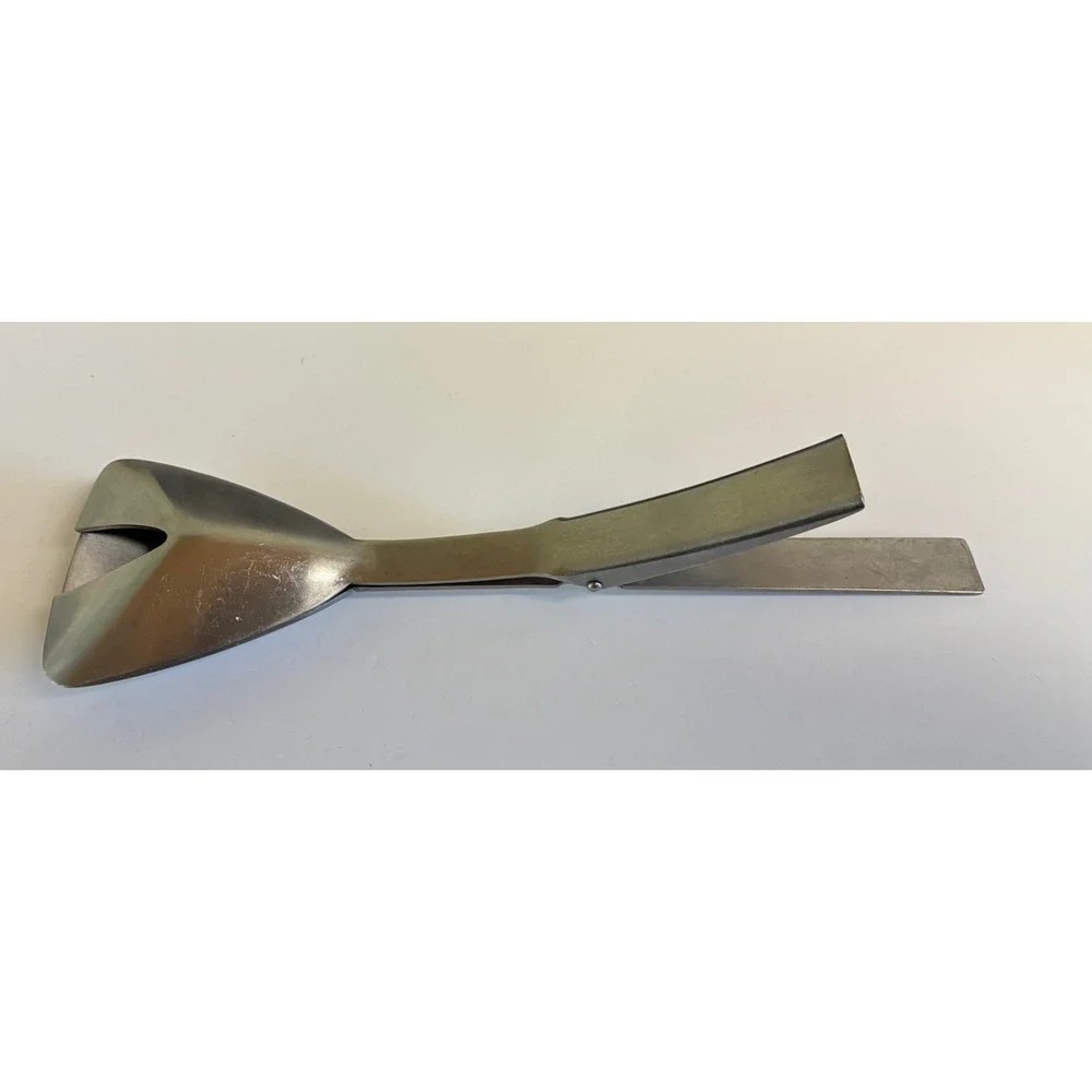 Arthur Salm AS Japan Saxon 1966 Stainless Ice Tongs Salad Serving‎ Tongs Vintage